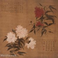 【印刷级】GH6156046古画红白芍药图-清 华嵒花鸟花卉小品图片-21M-2800X2684