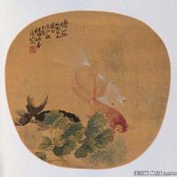 清末画家任伯年花鸟小品扇面图片