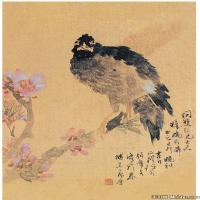 清末画家任伯年花鸟册页绘画作品