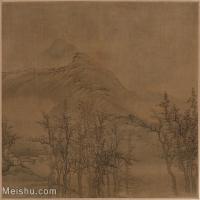 【印刷级】GH6061073古画清高岑山水画(4)-树林-村庄册页图片-27M-3201X3048