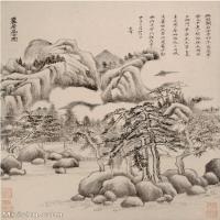 【打印级】GH6088647古画山水风景明-董其昌-岩居高士图立轴图片-29M-2561X4016_28805319