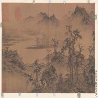 【印刷级】GH6105021古画镜片宋代水墨山水小品高山流水元人画册图片-76M-7304X4086