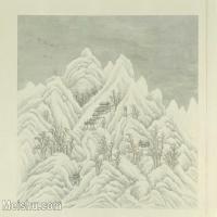 【印刷级】GH6060693古画清张若澄燕山八景图册4 西山晴雪册页图片-59M-5116X4089